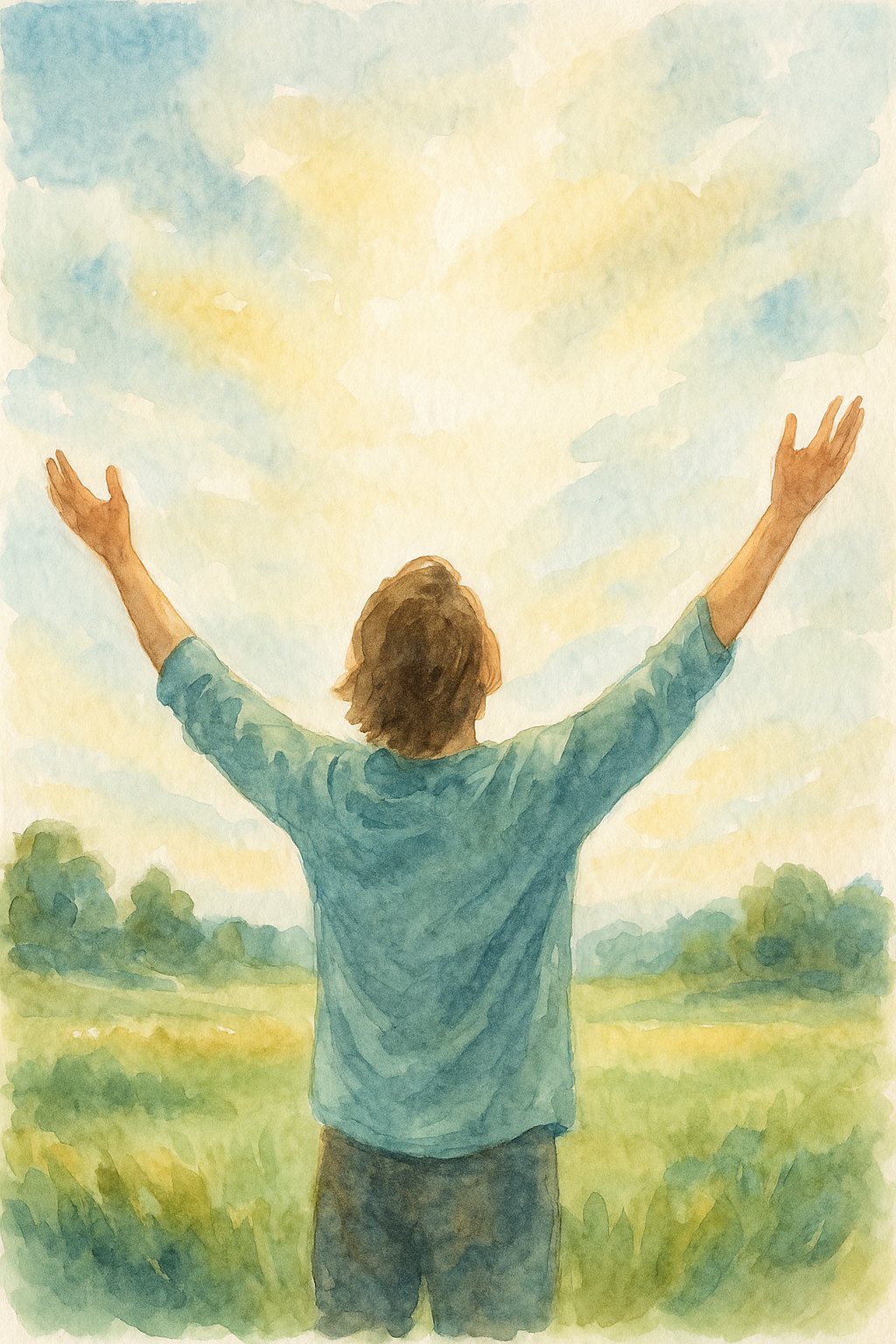 Love God with your whole life — uplifted arms